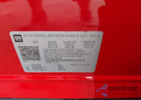 2021 Chevrolet Blazer Fwd 2Lt z USA, uszkodzony, nr VIN 3GNKBCR40MS574372